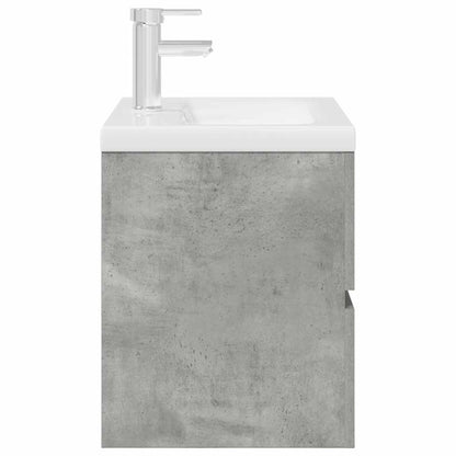 vidaXL Ensemble de meubles de salle de bain 2 pcs Gris béton Bois d'ingénierie