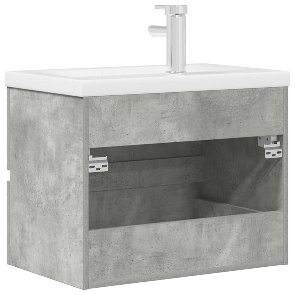 vidaXL Ensemble de meubles de salle de bain 2 pcs Gris béton Bois d'ingénierie