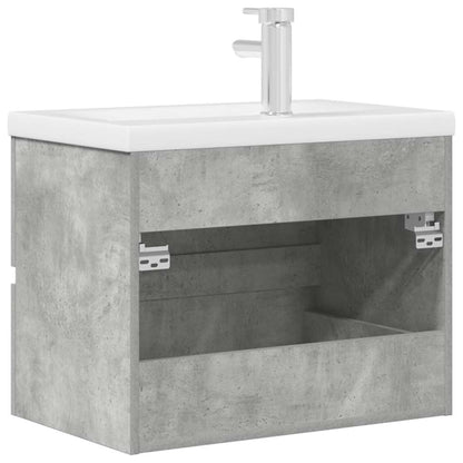 vidaXL Ensemble de meubles de salle de bain 2 pcs Gris béton Bois d'ingénierie