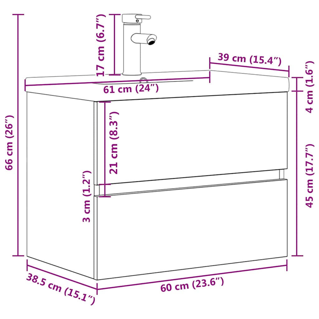 vidaXL Ensemble de meubles de salle de bain 2 pcs Gris béton Bois d'ingénierie