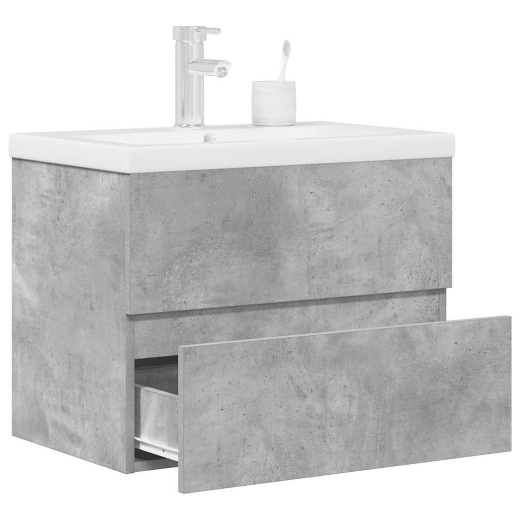 vidaXL Ensemble de meubles de salle de bain 2 pcs Gris béton Bois d'ingénierie