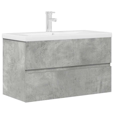 vidaXL Ensemble de meubles de salle de bain 2 pcs Gris béton Bois d'ingénierie