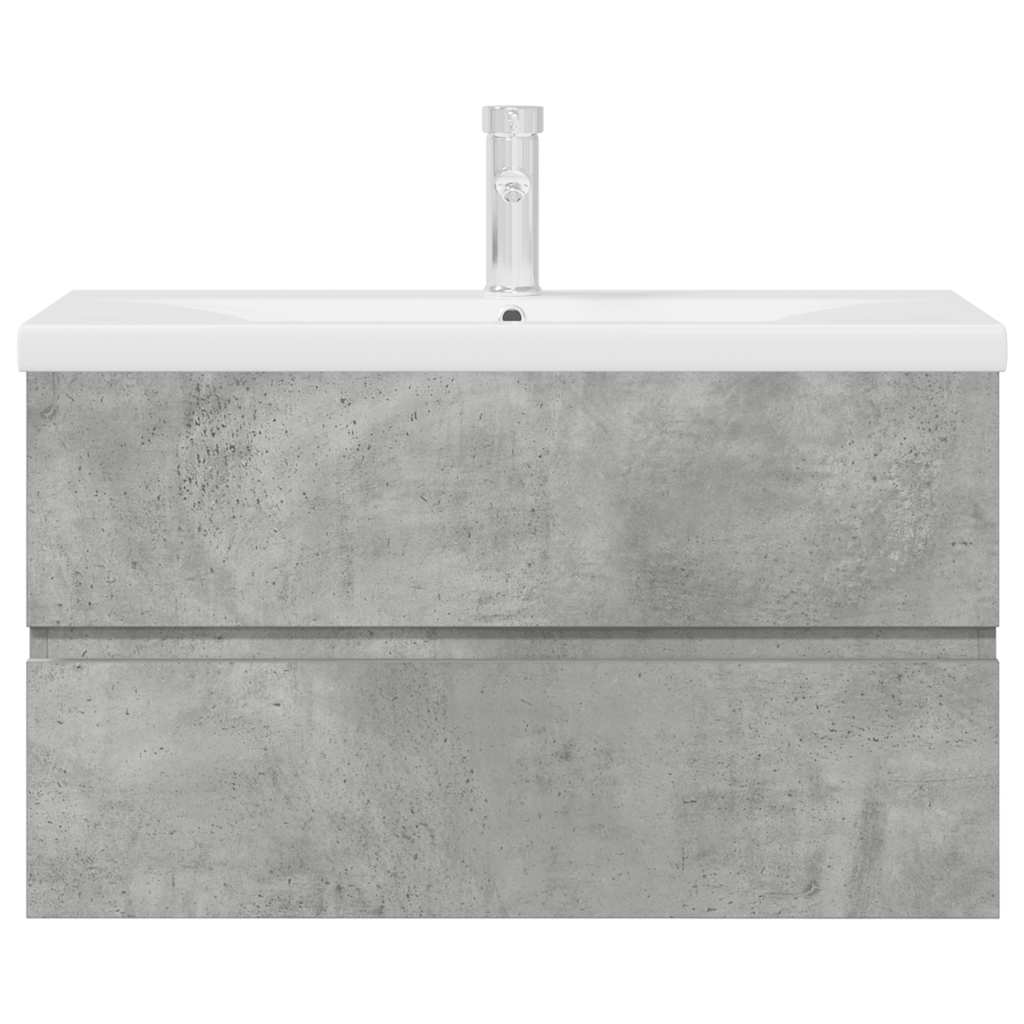 vidaXL Ensemble de meubles de salle de bain 2 pcs Gris béton Bois d'ingénierie