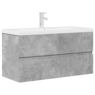 vidaXL Ensemble de meubles de salle de bain 2 pcs Gris béton Bois d'ingénierie