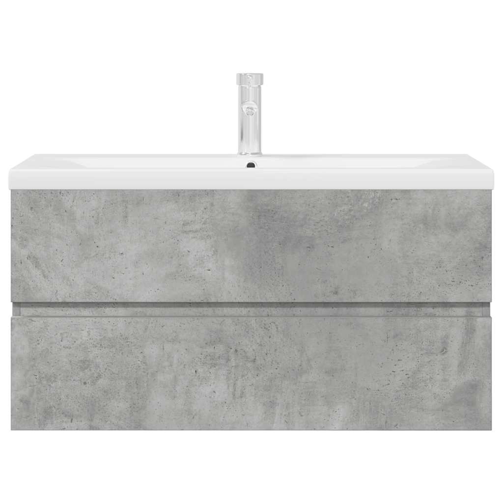 vidaXL Ensemble de meubles de salle de bain 2 pcs Gris béton Bois d'ingénierie