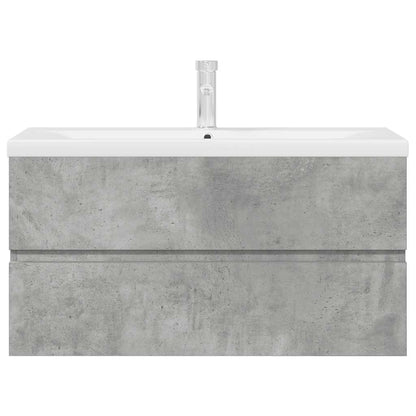 vidaXL Ensemble de meubles de salle de bain 2 pcs Gris béton Bois d'ingénierie
