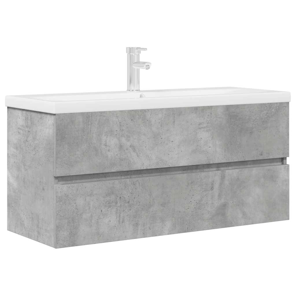 vidaXL Ensemble de meubles de salle de bain 2 pcs Gris béton Bois d'ingénierie