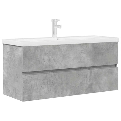 vidaXL Ensemble de meubles de salle de bain 2 pcs Gris béton Bois d'ingénierie