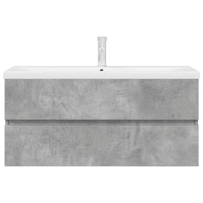vidaXL Ensemble de meubles de salle de bain 2 pcs Gris béton Bois d'ingénierie