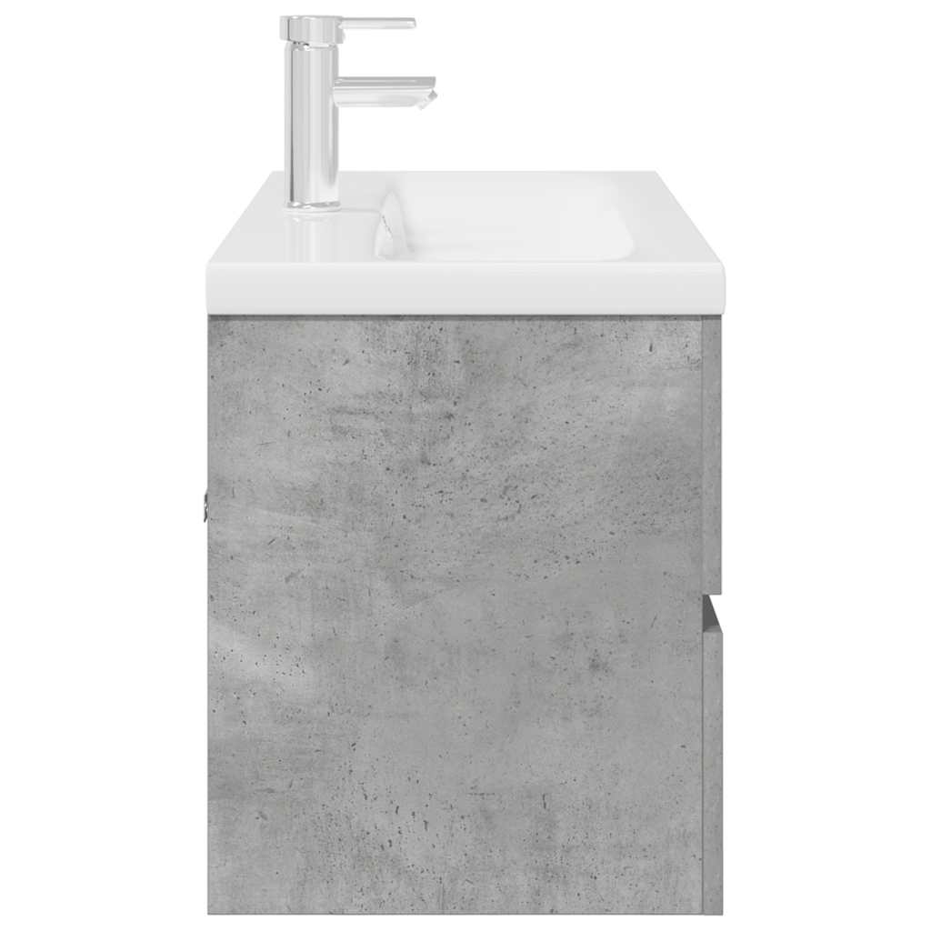 vidaXL Ensemble de meubles de salle de bain 2 pcs Gris béton Bois d'ingénierie