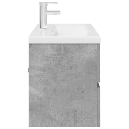 vidaXL Ensemble de meubles de salle de bain 2 pcs Gris béton Bois d'ingénierie