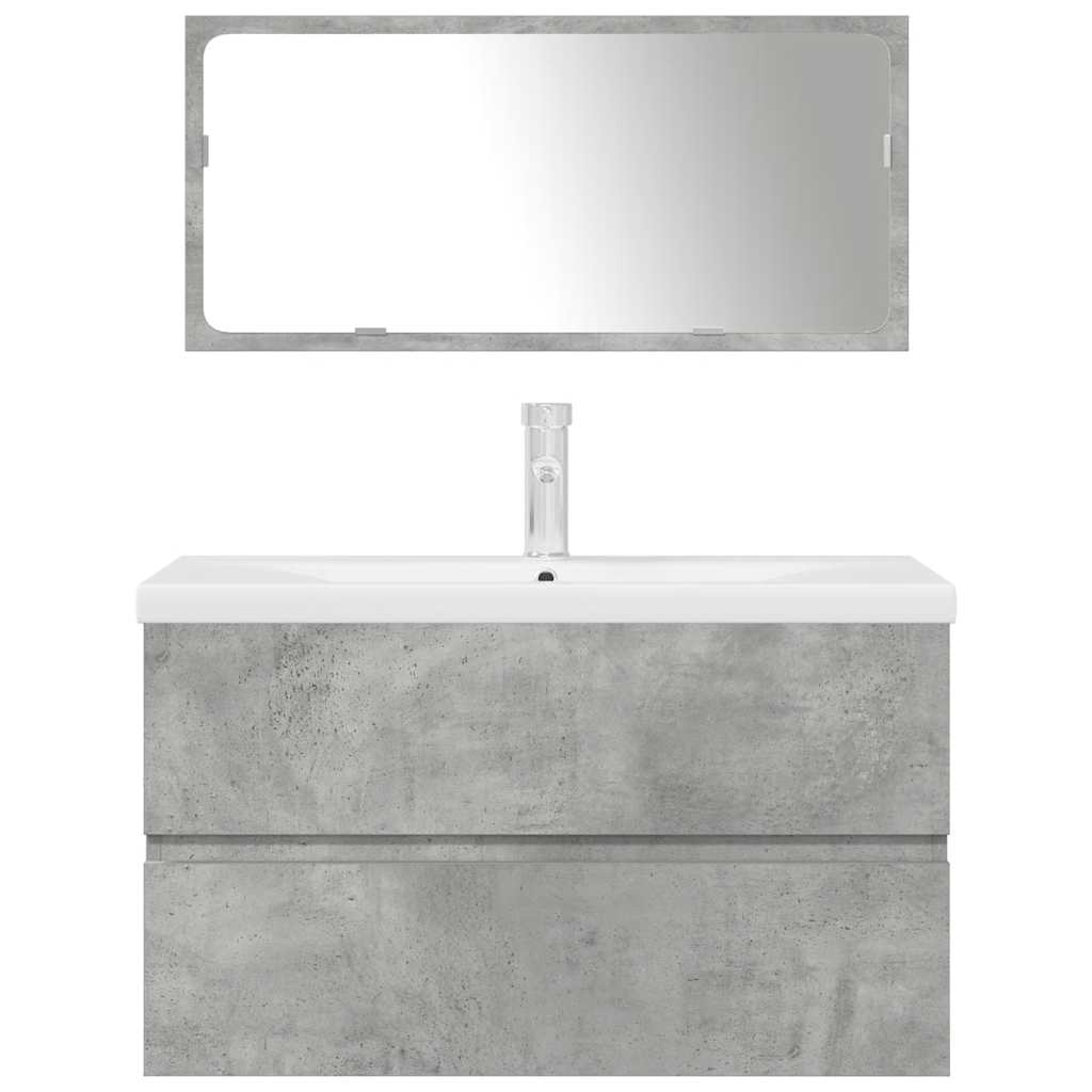 vidaXL Ensemble de meubles de salle de bain 3 pcs Gris béton Bois d'ingénierie