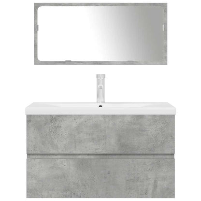 vidaXL Ensemble de meubles de salle de bain 3 pcs Gris béton Bois d'ingénierie