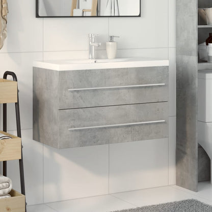 vidaXL 2-tlg. Badmöbel-Set Betongrau Holzwerkstoff