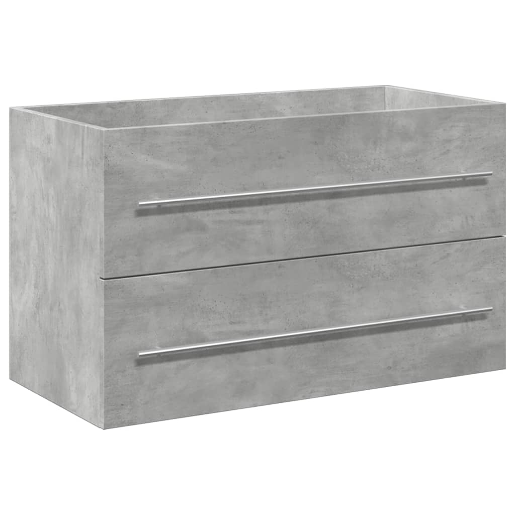 vidaXL 2-tlg. Badmöbel-Set Betongrau Holzwerkstoff