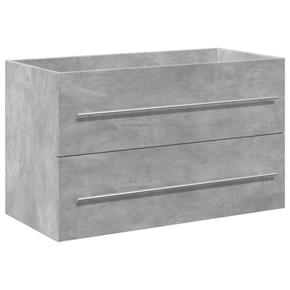 vidaXL 2-tlg. Badmöbel-Set Betongrau Holzwerkstoff