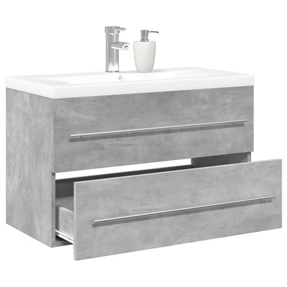 vidaXL 2-tlg. Badmöbel-Set Betongrau Holzwerkstoff