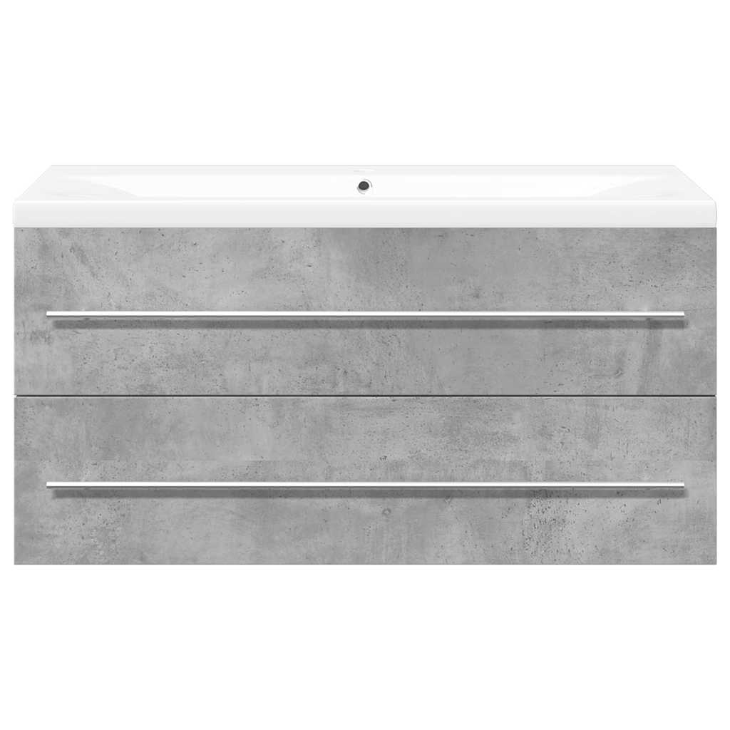 vidaXL Ensemble de meubles de salle de bain 2 pcs Gris béton Bois d'ingénierie