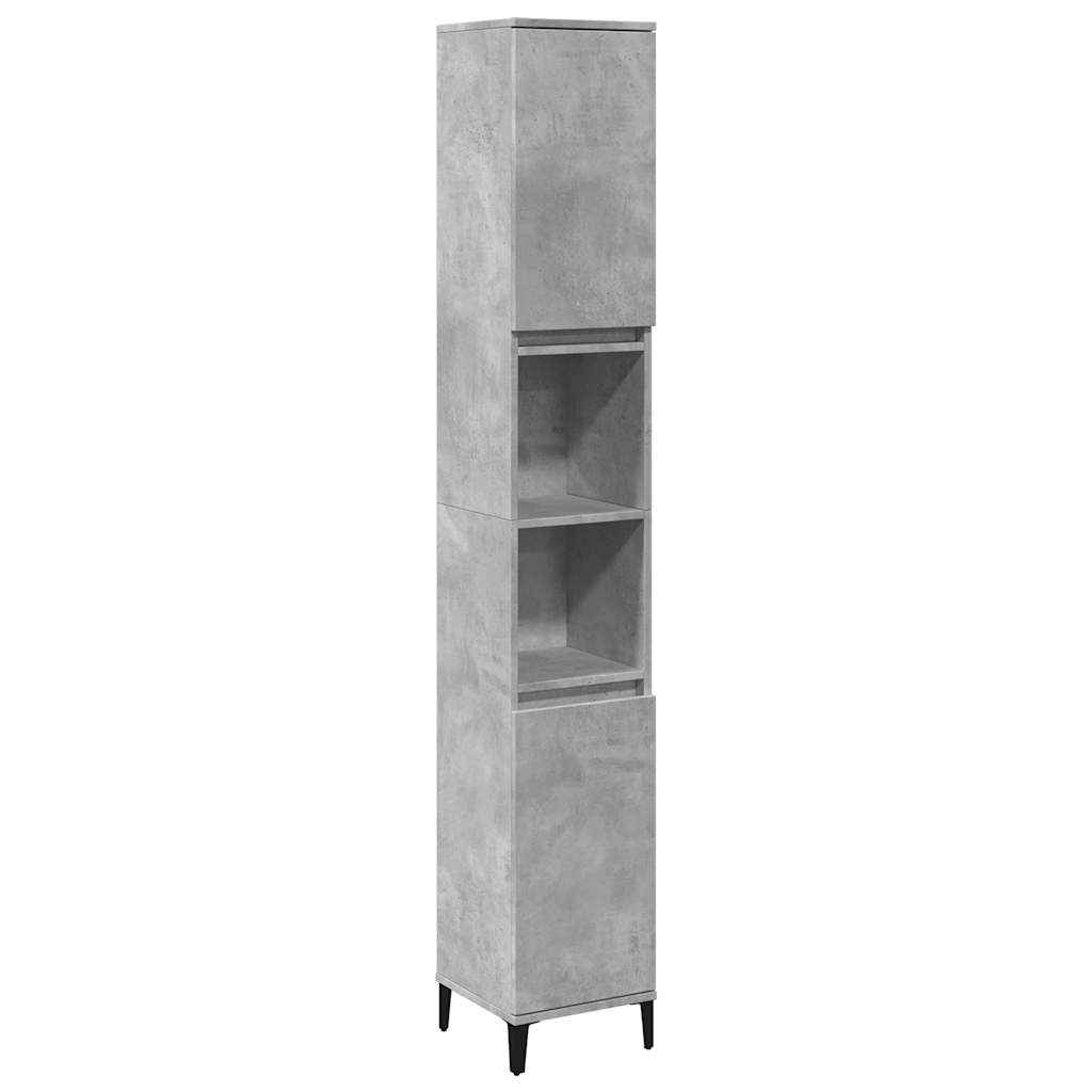 vidaXL Ensemble de meubles de salle de bain 3 pcs Gris béton Bois d'ingénierie