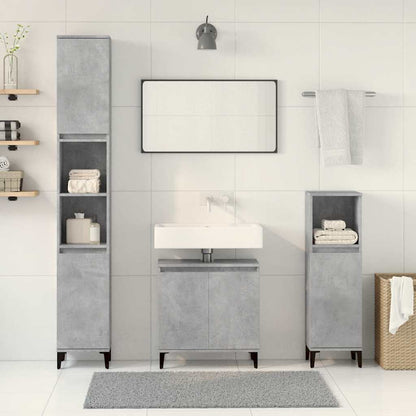 vidaXL Ensemble de meubles de salle de bain 3 pcs Gris béton Bois d'ingénierie