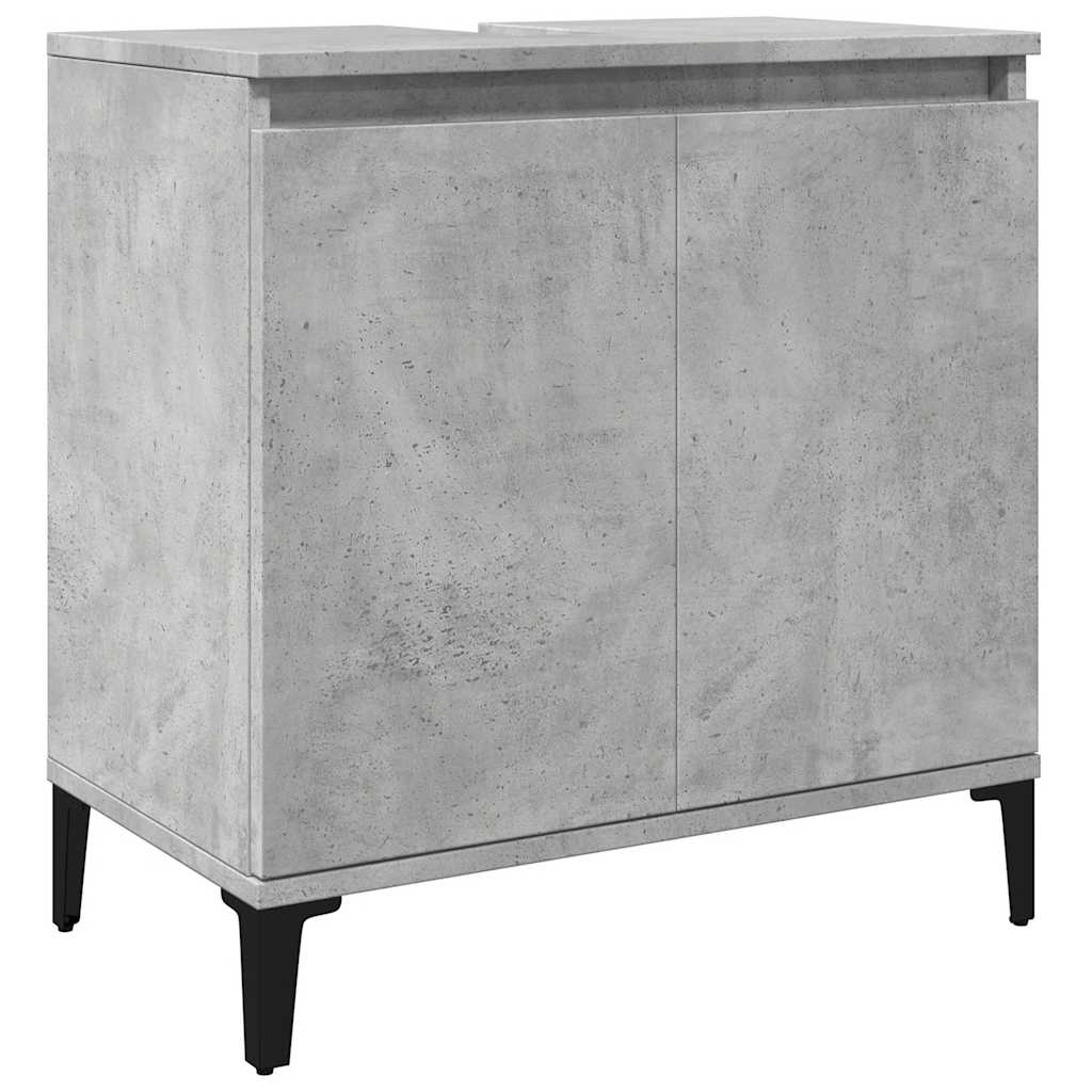 vidaXL Ensemble de meubles de salle de bain 3 pcs Gris béton Bois d'ingénierie