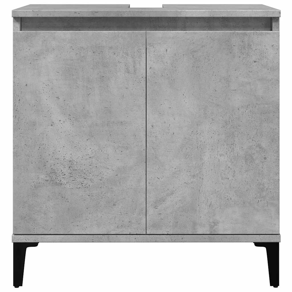 vidaXL Ensemble de meubles de salle de bain 3 pcs Gris béton Bois d'ingénierie
