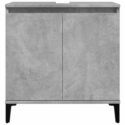 vidaXL Ensemble de meubles de salle de bain 3 pcs Gris béton Bois d'ingénierie