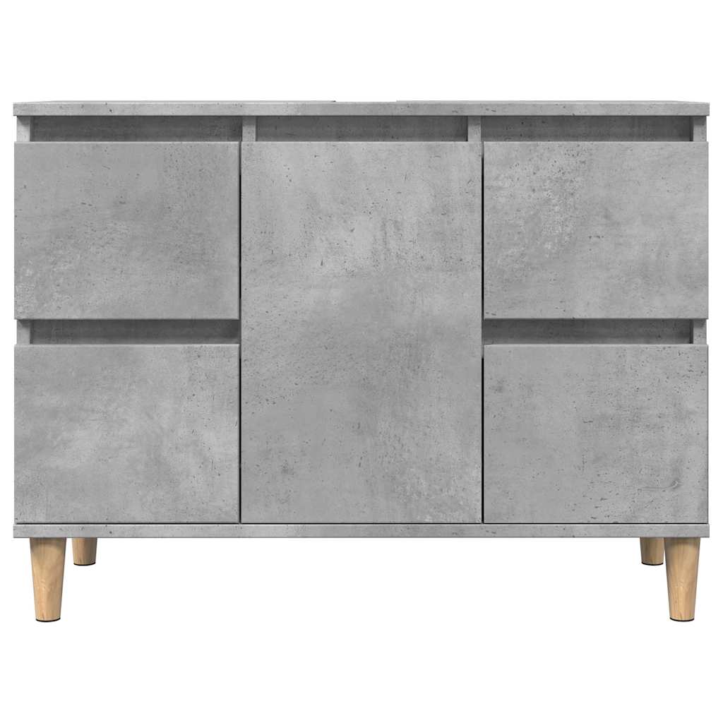 vidaXL 3-tlg. Badmöbel-Set Betongrau Holzwerkstoff