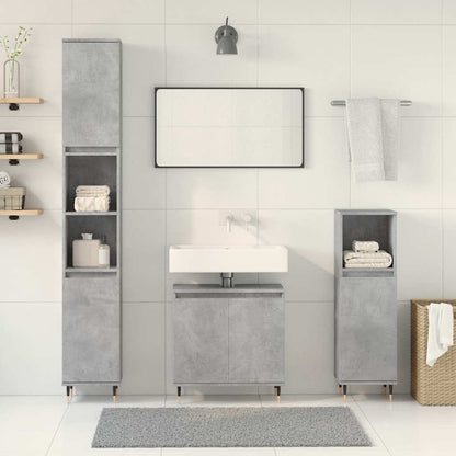 vidaXL Ensemble de meubles de salle de bain 3 pcs Gris béton Bois d'ingénierie