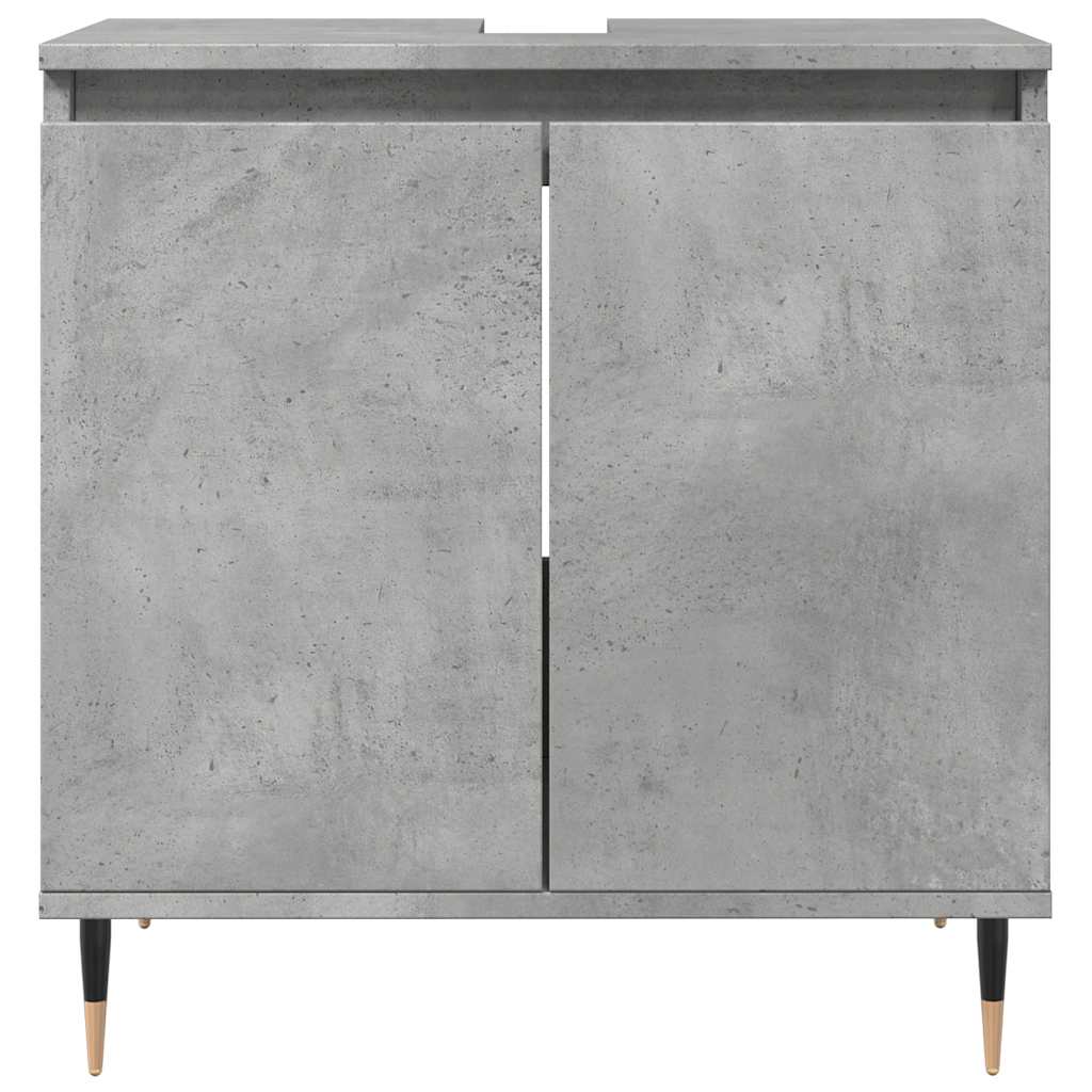 vidaXL Ensemble de meubles de salle de bain 3 pcs Gris béton Bois d'ingénierie