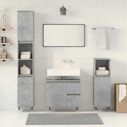 vidaXL Ensemble de meubles de salle de bain 3 pcs Gris béton Bois d'ingénierie