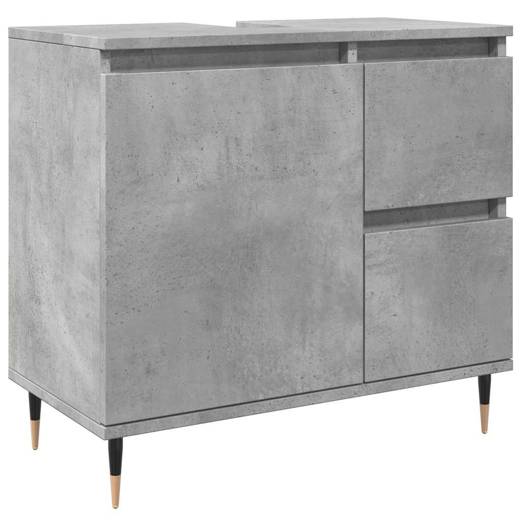 vidaXL Ensemble de meubles de salle de bain 3 pcs Gris béton Bois d'ingénierie