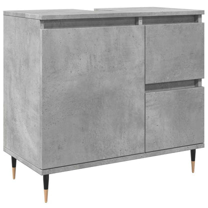 vidaXL Ensemble de meubles de salle de bain 3 pcs Gris béton Bois d'ingénierie