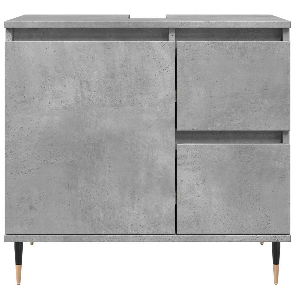 vidaXL Ensemble de meubles de salle de bain 3 pcs Gris béton Bois d'ingénierie