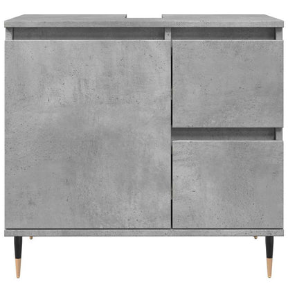 vidaXL Ensemble de meubles de salle de bain 3 pcs Gris béton Bois d'ingénierie