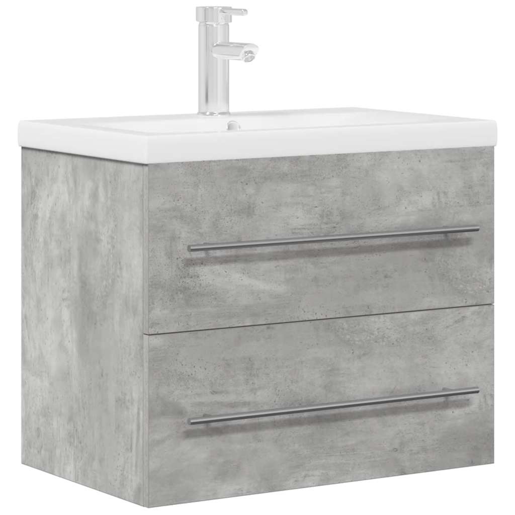 vidaXL Ensemble de meubles de salle de bain 2 pcs Gris béton Bois d'ingénierie