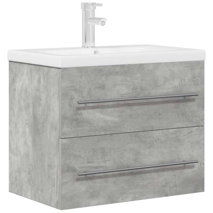 vidaXL Ensemble de meubles de salle de bain 2 pcs Gris béton Bois d'ingénierie