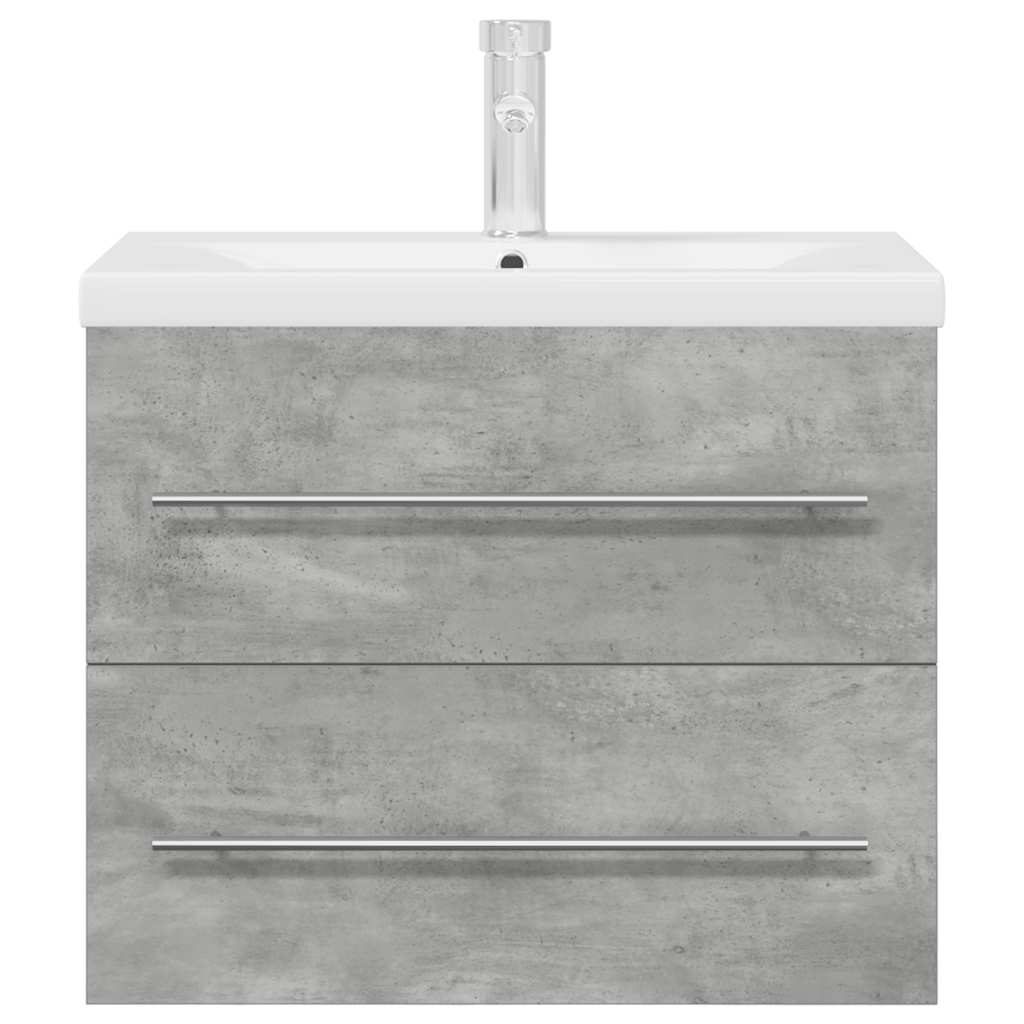 vidaXL Ensemble de meubles de salle de bain 2 pcs Gris béton Bois d'ingénierie