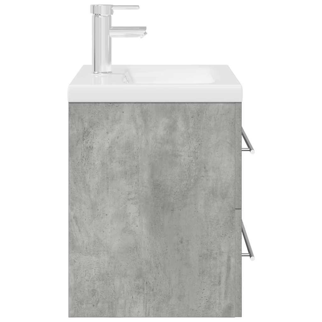 vidaXL Ensemble de meubles de salle de bain 2 pcs Gris béton Bois d'ingénierie