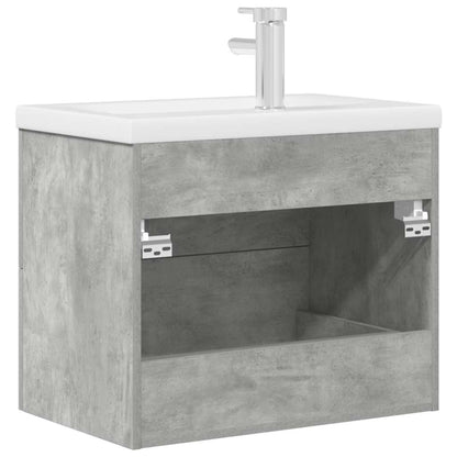 vidaXL Ensemble de meubles de salle de bain 2 pcs Gris béton Bois d'ingénierie