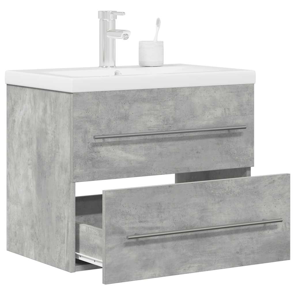 vidaXL Ensemble de meubles de salle de bain 2 pcs Gris béton Bois d'ingénierie