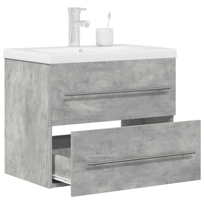 vidaXL Ensemble de meubles de salle de bain 2 pcs Gris béton Bois d'ingénierie