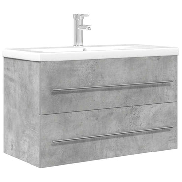 vidaXL Ensemble de meubles de salle de bain 2 pcs Gris béton Bois d'ingénierie