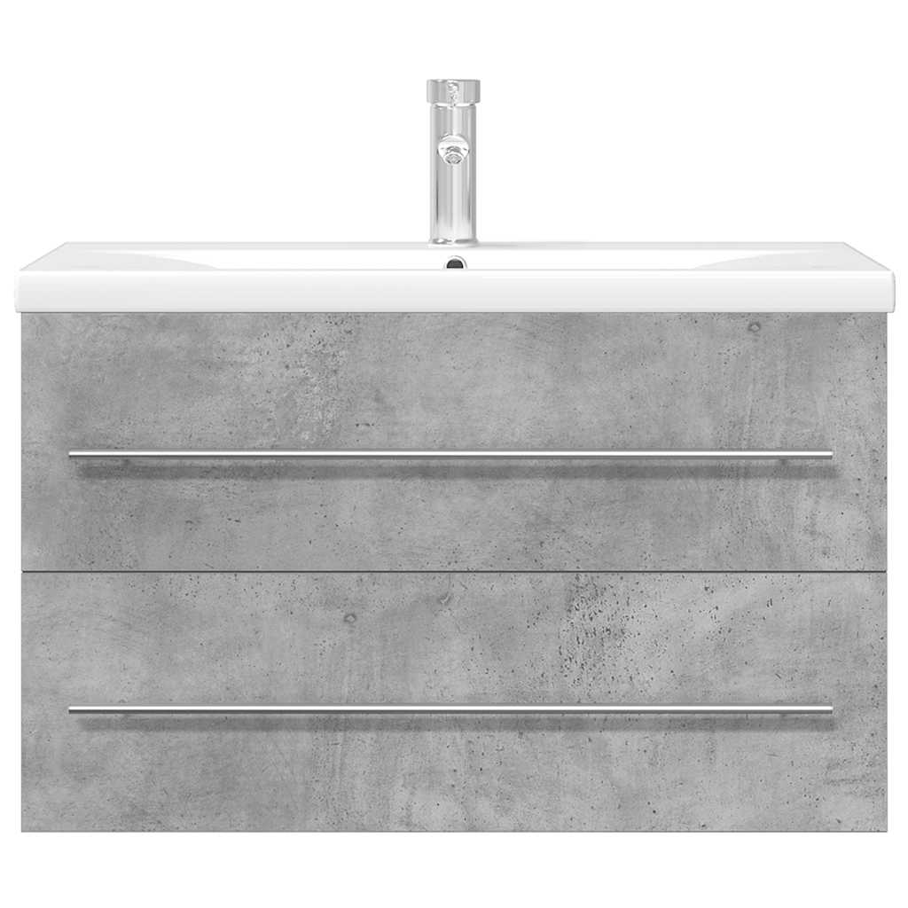 vidaXL Ensemble de meubles de salle de bain 2 pcs Gris béton Bois d'ingénierie