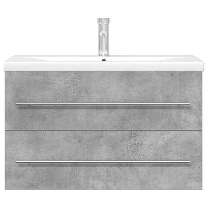vidaXL Ensemble de meubles de salle de bain 2 pcs Gris béton Bois d'ingénierie