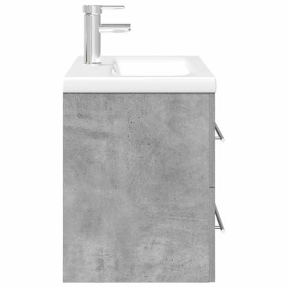 vidaXL Ensemble de meubles de salle de bain 2 pcs Gris béton Bois d'ingénierie