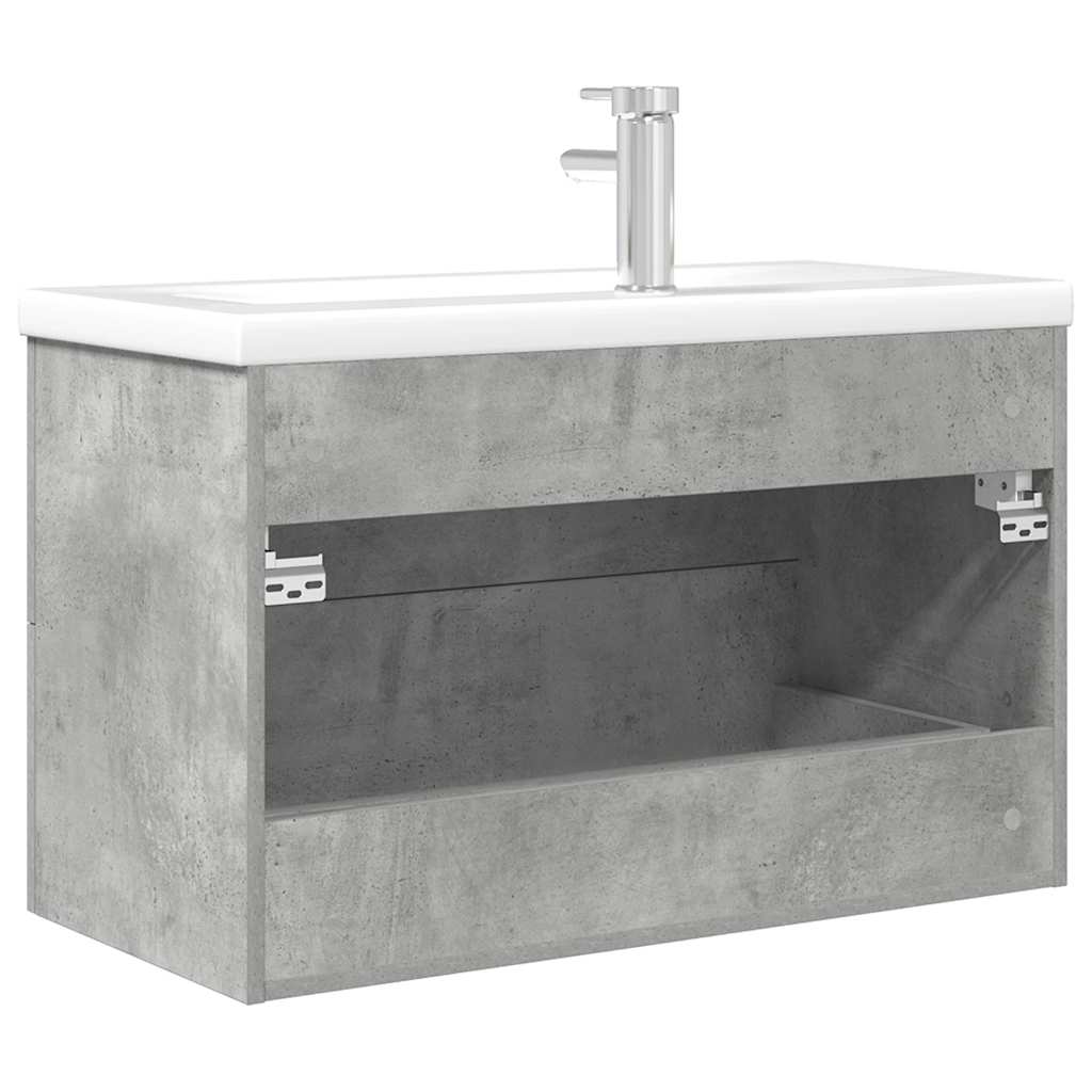 vidaXL Ensemble de meubles de salle de bain 2 pcs Gris béton Bois d'ingénierie