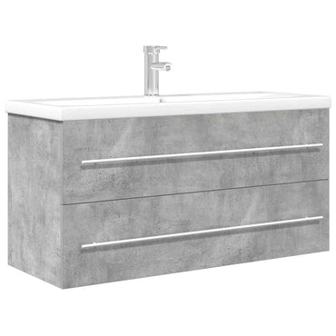 vidaXL Ensemble de meubles de salle de bain 2 pcs Gris béton Bois d'ingénierie