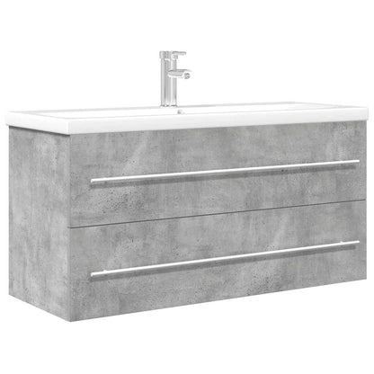 vidaXL Ensemble de meubles de salle de bain 2 pcs Gris béton Bois d'ingénierie