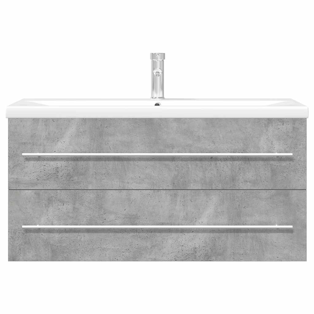 vidaXL Ensemble de meubles de salle de bain 2 pcs Gris béton Bois d'ingénierie